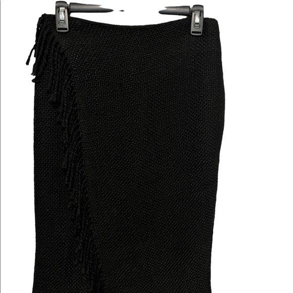 Waverly grey Liberant black fringe
wool skirt size 4 - Picture 1 of 7